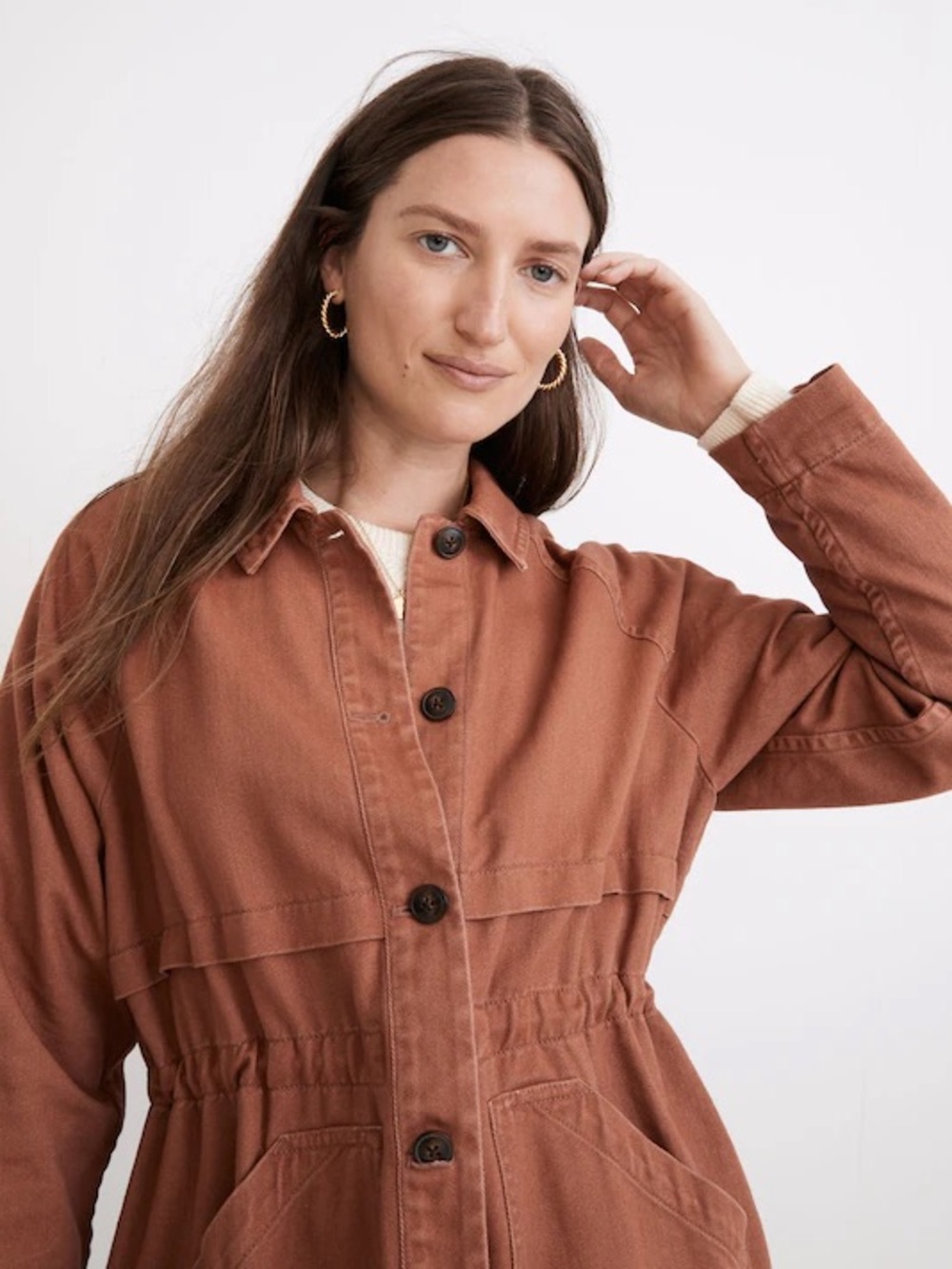 Madewell Ashgrove Chore Jacket in Warm Umber Rust Utility Jacket - Picture 1 of 8